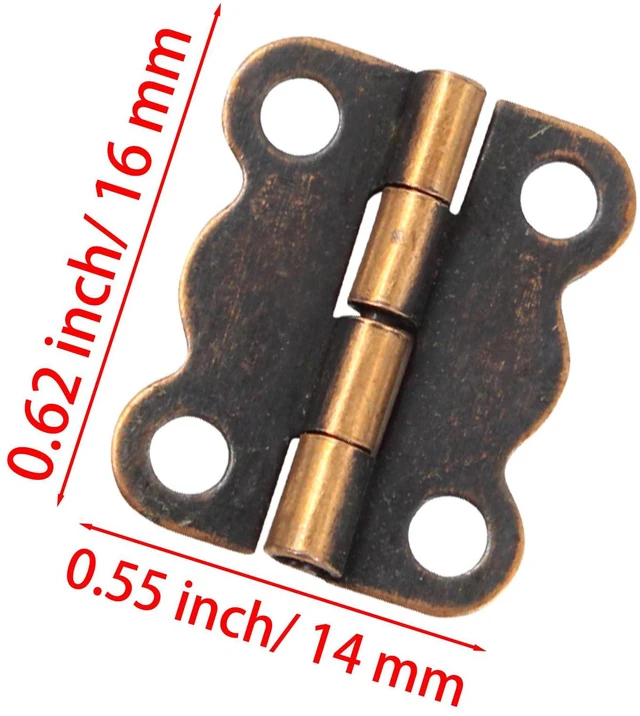 Alt view image 2 of 5 - 40PCS 0.63 * 0.55 Inch Antique Butterfly Hinges, Red Bronze Design Box Hinges for Wooden Jewelry Box Door Cabinet Bin Wardrobe Suitcase Furniture