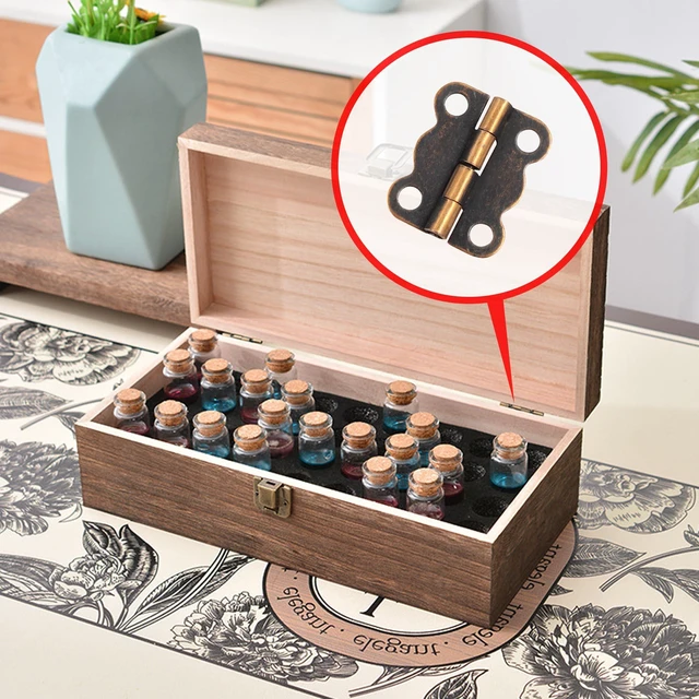 Alt view image 5 of 5 - 40PCS 0.63 * 0.55 Inch Antique Butterfly Hinges, Red Bronze Design Box Hinges for Wooden Jewelry Box Door Cabinet Bin Wardrobe Suitcase Furniture