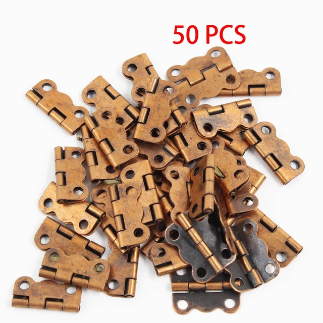 Alt view image 3 of 5 - 40PCS 0.63 * 0.55 Inch Antique Butterfly Hinges, Red Bronze Design Box Hinges for Wooden Jewelry Box Door Cabinet Bin Wardrobe Suitcase Furniture