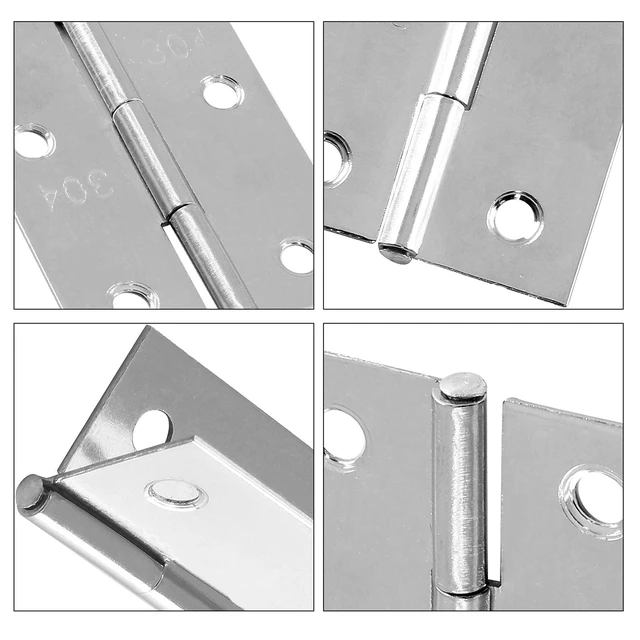 Alt view image 3 of 7 - 1 Inch Butt Hinge, Stainless Steel Small Hinges, 10 Pack | Folding Butt Hinges, Cabinet Mini Hinges, Small Box Hinges, Door Hinge, Rectangle
