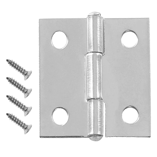 Alt view image 4 of 7 - 1 Inch Butt Hinge, Stainless Steel Small Hinges, 10 Pack | Folding Butt Hinges, Cabinet Mini Hinges, Small Box Hinges, Door Hinge, Rectangle