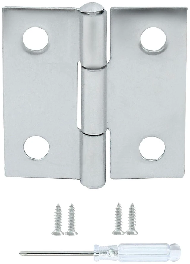 Alt view image 2 of 5 - 20 Pack 1 Inch Steel Butt Hinge, with Screws Craft DIY | Steel 0.8mm Rust Resistant, 4 Hole Stable, Smooth Silent Pin No Squeak, 25x25mm, Wood Box Jewelry Dollhouse