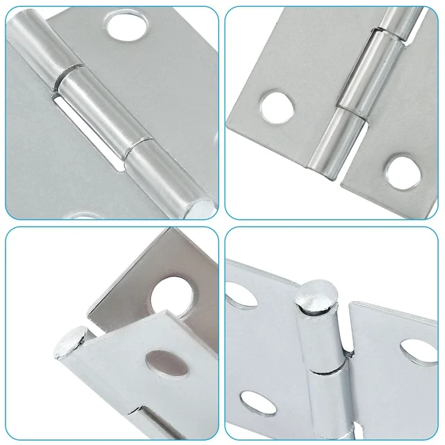 Alt view image 4 of 5 - 20 Pack 1 Inch Steel Butt Hinge, with Screws Craft DIY | Steel 0.8mm Rust Resistant, 4 Hole Stable, Smooth Silent Pin No Squeak, 25x25mm, Wood Box Jewelry Dollhouse