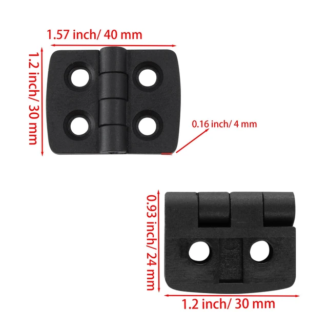 Alt view image 2 of 5 - 2PCS Plastic Hinge 40mmx30mm, Electrical Cabinet Hinge, Black Nylon Door Hinges with Screws