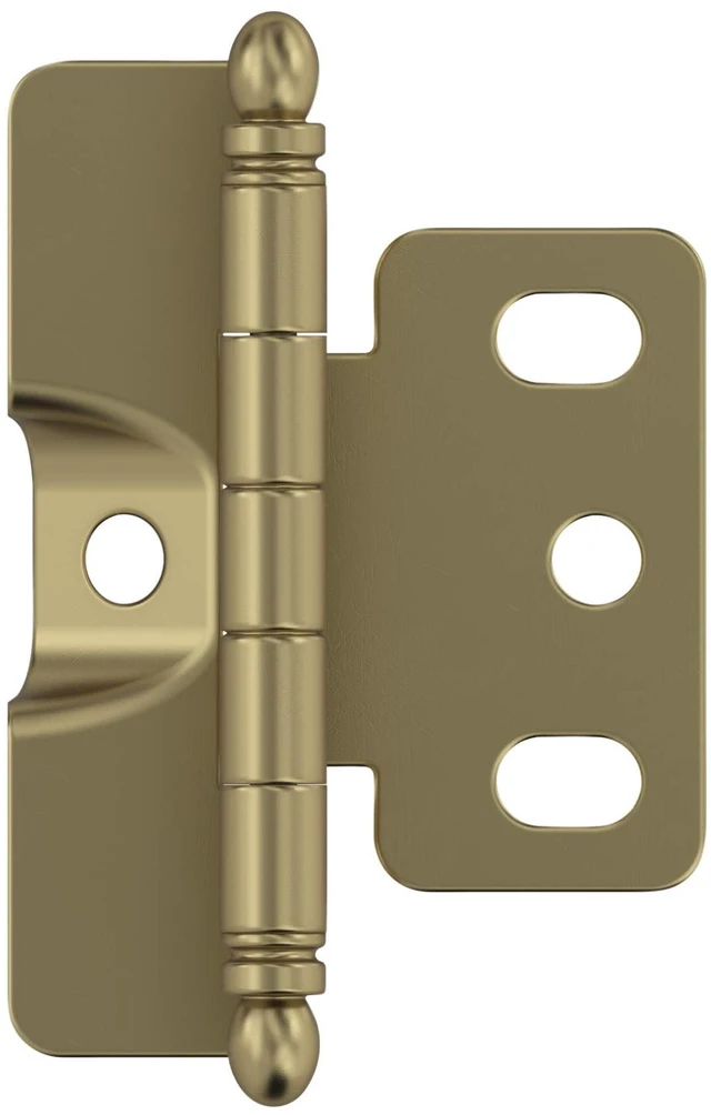 Main image of 3/4" Full Wrap Golden Champagne Decorative Cabinet Hinge | Non-Self-Closing Steel Cabinet Hinge for Doors with 3/4" (19mm) Door Thickness; Full Inset, Full Wrap