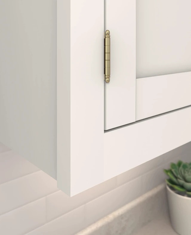 Alt view image 2 of 4 - 3/4" Full Wrap Golden Champagne Decorative Cabinet Hinge | Non-Self-Closing Steel Cabinet Hinge for Doors with 3/4" (19mm) Door Thickness; Full Inset, Full Wrap