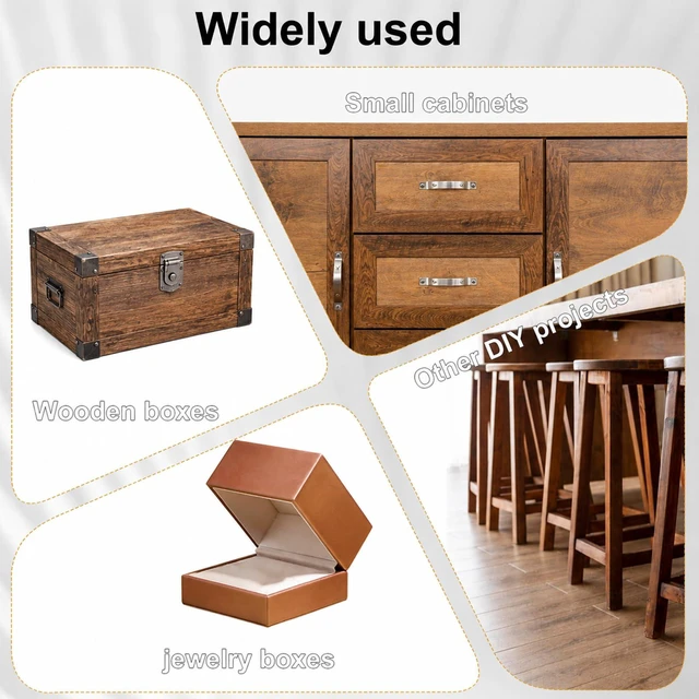 Alt view image 4 of 6 - 10Pcs Sliver Hinges, 180 Degree Rotation Mini Hinges with Screws for Wooden | Mini Sliver Hinges for Wooden Jewelry Box DIY Craft Cabinet Decorative (18x16mm/0.71x0.63in)