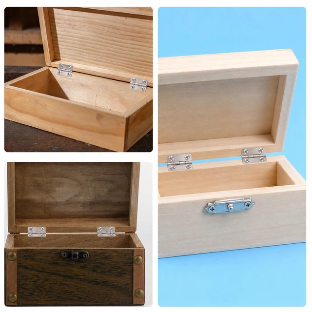 Alt view image 5 of 6 - 10Pcs Sliver Hinges, 180 Degree Rotation Mini Hinges with Screws for Wooden | Mini Sliver Hinges for Wooden Jewelry Box DIY Craft Cabinet Decorative (18x16mm/0.71x0.63in)