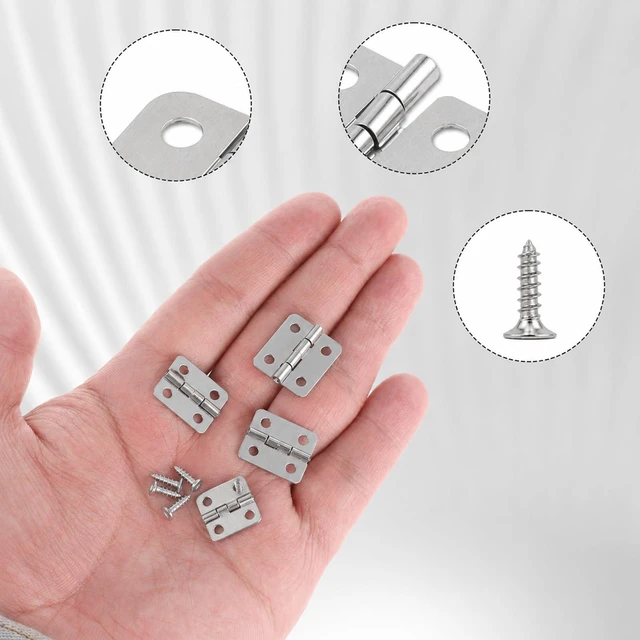 Alt view image 6 of 6 - 10Pcs Sliver Hinges, 180 Degree Rotation Mini Hinges with Screws for Wooden | Mini Sliver Hinges for Wooden Jewelry Box DIY Craft Cabinet Decorative (18x16mm/0.71x0.63in)