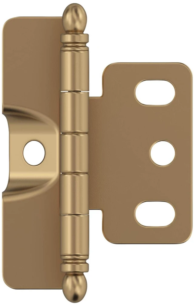 Main image of 3/4" Full Wrap Champagne Bronze Decorative Cabinet Hinge | Non-Self-Closing Steel Cabinet Hinge for Doors with 3/4" (19mm) Door Thickness; Full Inset, Full Wrap