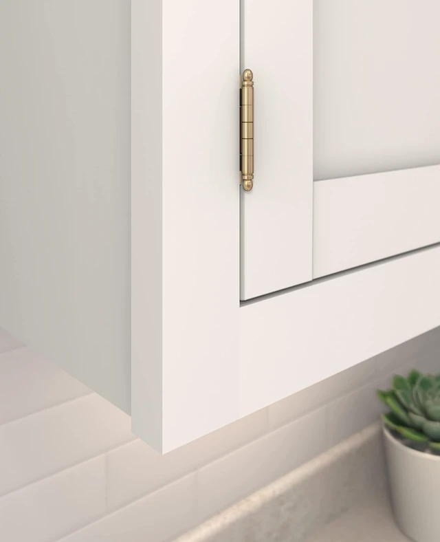 Alt view image 2 of 4 - 3/4" Full Wrap Champagne Bronze Decorative Cabinet Hinge | Non-Self-Closing Steel Cabinet Hinge for Doors with 3/4" (19mm) Door Thickness; Full Inset, Full Wrap