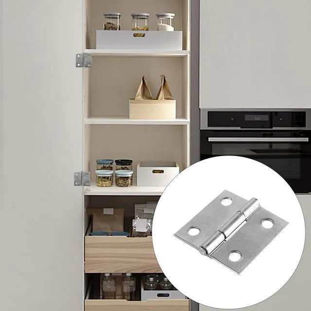 Alt view image 4 of 5 - 20PCS 1 Inch Folding Butt Hinges, Stainless Steel Cabinet Hinges, Small Door Hinges for Wooden Jewelry Box, Crafts, DIY, Drawer, Dressing Cabinet