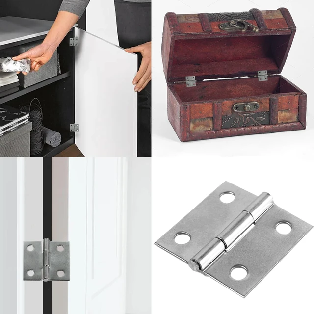 Alt view image 5 of 5 - 20PCS 1 Inch Folding Butt Hinges, Stainless Steel Cabinet Hinges, Small Door Hinges for Wooden Jewelry Box, Crafts, DIY, Drawer, Dressing Cabinet
