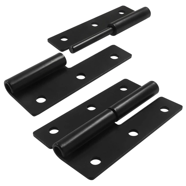 Alt view image 2 of 5 - 2.5 Inch Black Left Off Hinge, 2 Pack | Heavy Duty, H-Shaped, Left Handed, Slip Joint Flag Hinges, Butt Hinges