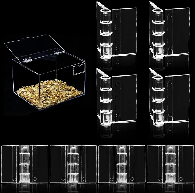 Main image of Plastic Hinges, Clear, 1.34 x 0.98 Inch, 20 Pcs | Transparent Acrylic, Mini Hardware, For Box Handicrafts