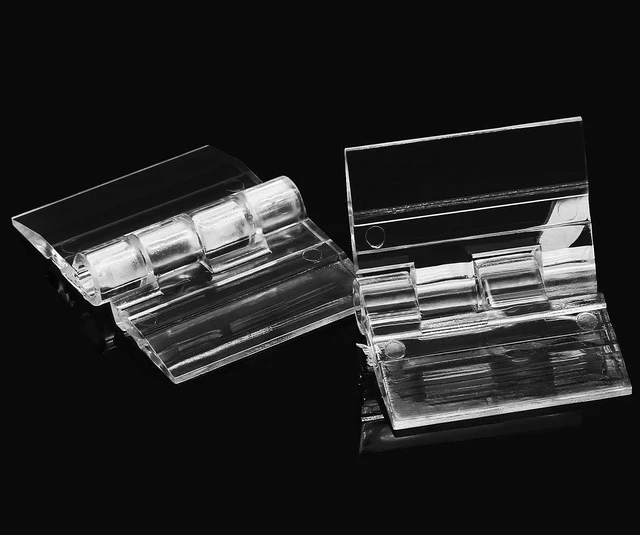 Alt view image 3 of 7 - Plastic Hinges, Clear, 1.34 x 0.98 Inch, 20 Pcs | Transparent Acrylic, Mini Hardware, For Box Handicrafts