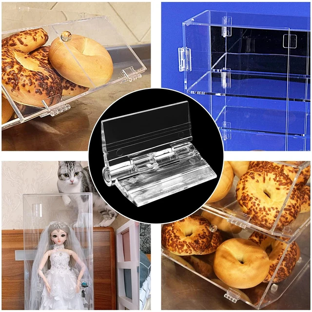 Alt view image 7 of 7 - Plastic Hinges, Clear, 1.34 x 0.98 Inch, 20 Pcs | Transparent Acrylic, Mini Hardware, For Box Handicrafts