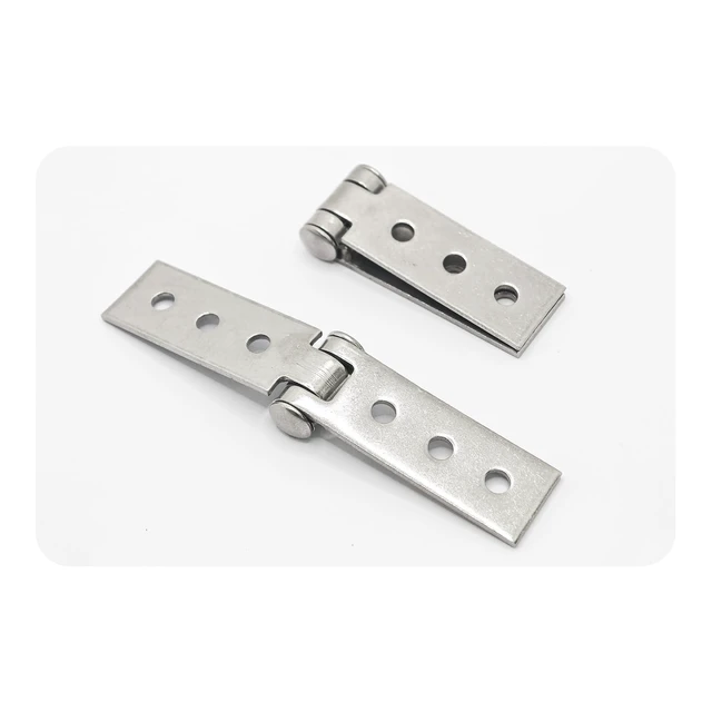 Alt view image 3 of 5 - 2PCS 3" Silver Folding Butt Hinges, Six-Hole Furniture Door and Window Hinge, Stainless Steel Cabinet Door Hardware with Screws