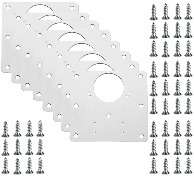 Main image of 8 Pcs Hinge Repair Plate, 3.5 Inch x 3.5 Inch Stainless Steel Cabinet Door Panel Reinforcement Plate for Installation and Repair of Hinges (8)