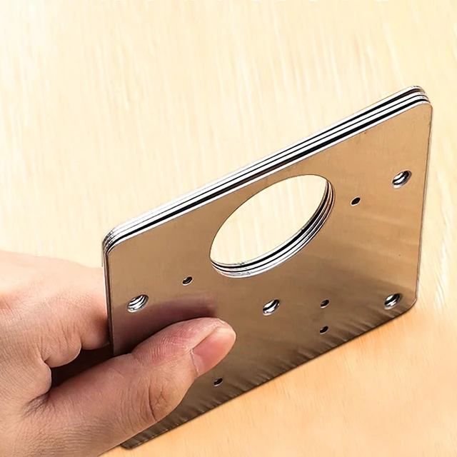 Alt view image 4 of 6 - 8 Pcs Hinge Repair Plate, 3.5 Inch x 3.5 Inch Stainless Steel Cabinet Door Panel Reinforcement Plate for Installation and Repair of Hinges (8)