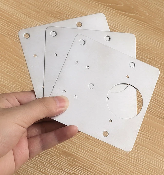 Alt view image 3 of 6 - 8 Pcs Hinge Repair Plate, 3.5 Inch x 3.5 Inch Stainless Steel Cabinet Door Panel Reinforcement Plate for Installation and Repair of Hinges (8)
