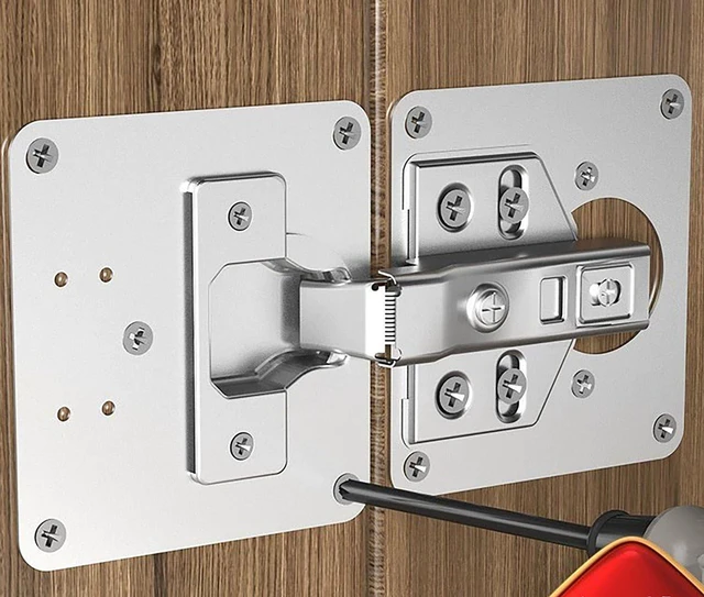 Alt view image 5 of 6 - 8 Pcs Hinge Repair Plate, 3.5 Inch x 3.5 Inch Stainless Steel Cabinet Door Panel Reinforcement Plate for Installation and Repair of Hinges (8)
