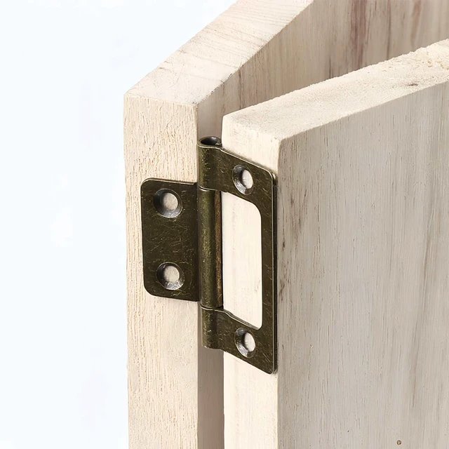 Alt view image 3 of 4 - 6 Pack Non-Mortise Door Hinges with Screws, 2 x 0.9 Inches Bifold Butt Cabinet Hinges for Furniture, Windows, Cupboards (Bronze)