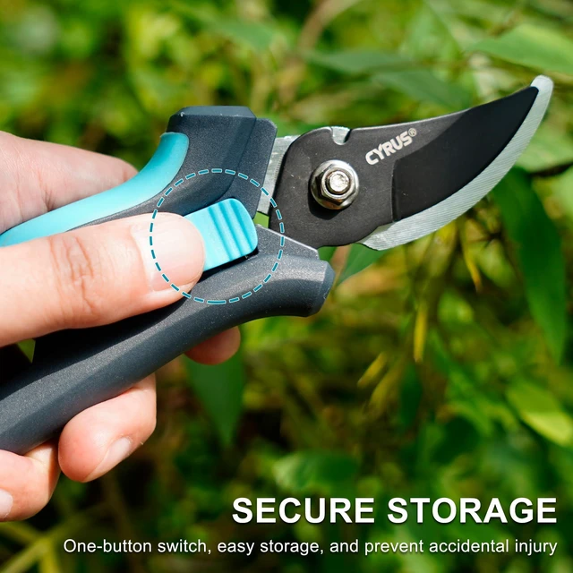 Alt view image 6 of 7 - 7.2 Inch Bypass Pruners Carbon Steel Garden Shears | Garden Scissor with Thorn Punch & Wire Stripper Holes, Anti-Slip Grips, Ideal for Rose Bushes and Indoor Plant Trimming