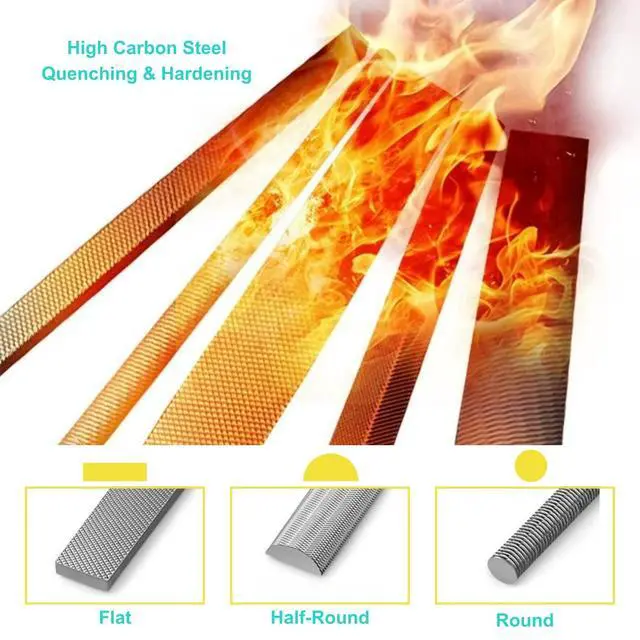 Alt view image 4 of 6 - 6 Piece Metal Needle File Set - 4-inch,Carbon Steel Files for Metal, Wood & Jewelry | Includes Flat, Warding, Square, Triangular, Round, and Half-Round Files