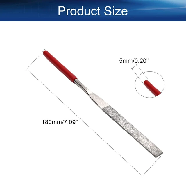 Alt view image 2 of 7 - 150 Grit 5mm x 180mm Flat Diamond Needle File Small Needle File For Metal Sanding Sanding Jewelers Hobby Wood And More 1pcs