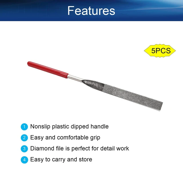 Alt view image 3 of 7 - 150 Grit 5mm x 180mm Flat Diamond Needle File Small Needle File For Metal Sanding Sanding Jewelers Hobby Wood And More 1pcs