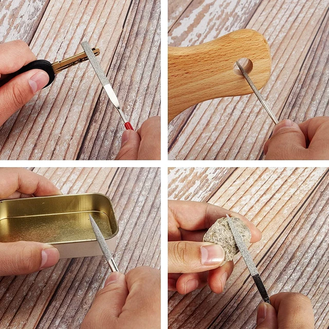 Alt view image 5 of 7 - 150 Grit 5mm x 180mm Flat Diamond Needle File Small Needle File For Metal Sanding Sanding Jewelers Hobby Wood And More 1pcs