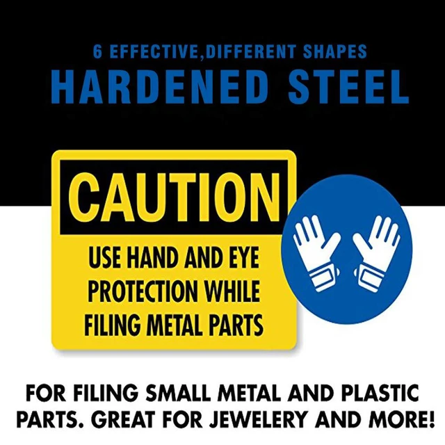Alt view image 7 of 7 - MINI Needle File Set (Carbon Steel 6 Piece-Set) Hardened Alloy Strength Steel - Set Includes Flat, Flat Warding, Square, Triangular, Round, and Half-Round File(6'' Total Length)