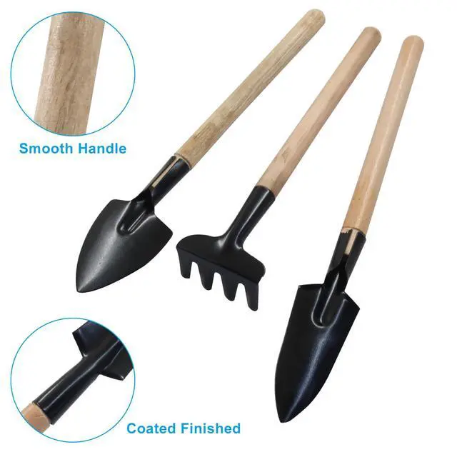 Alt view image 4 of 5 - 3 Pcs Mini Garden Tools Set, Iron Kit Including Miniature Gardening Rake Trowel and Shovel for Succulent/Bonsai & Pot Plants