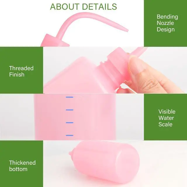 Alt view image 3 of 7 - 2Pcs Small Squeeze Watering Can for Indoor Plants 250 ML Pink | Bend Mouth Watering Can Indoor Plants for Succulents, Water Spray Bottle for Plants Flowers Office House Indoor Garden