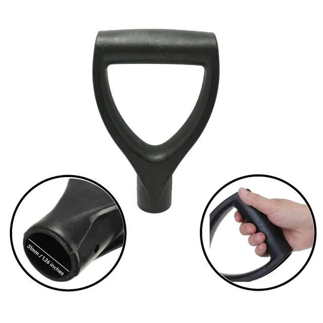 Alt view image 4 of 7 - D Shaped Grip Plastic Shovel Handle Labor-Saving Ergonomic Replacement Garden Camp Winter Shovels Curved Snow Removal Backyard Digging Hand Soft Universal 1.26 x 7.28-inch