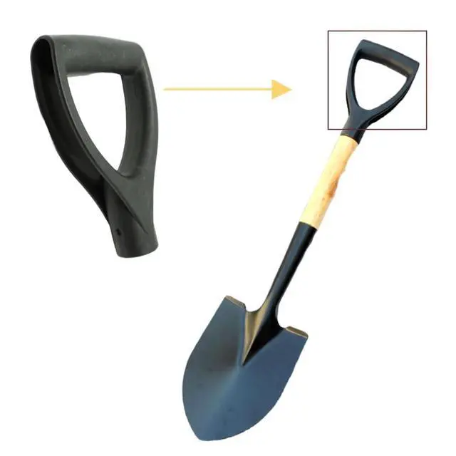 Alt view image 6 of 7 - D Shaped Grip Plastic Shovel Handle Labor-Saving Ergonomic Replacement Garden Camp Winter Shovels Curved Snow Removal Backyard Digging Hand Soft Universal 1.26 x 7.28-inch