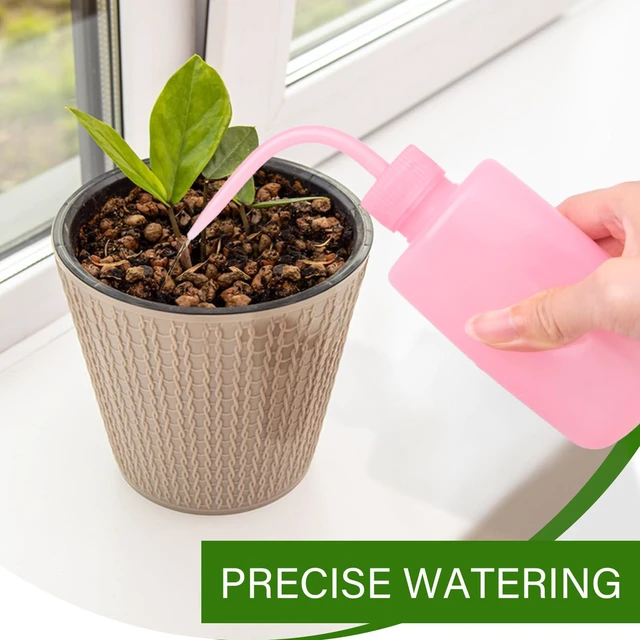Alt view image 4 of 7 - 2Pcs Small Squeeze Watering Can for Indoor Plants 250 ML Pink | Bend Mouth Watering Can Indoor Plants for Succulents, Water Spray Bottle for Plants Flowers Office House Indoor Garden