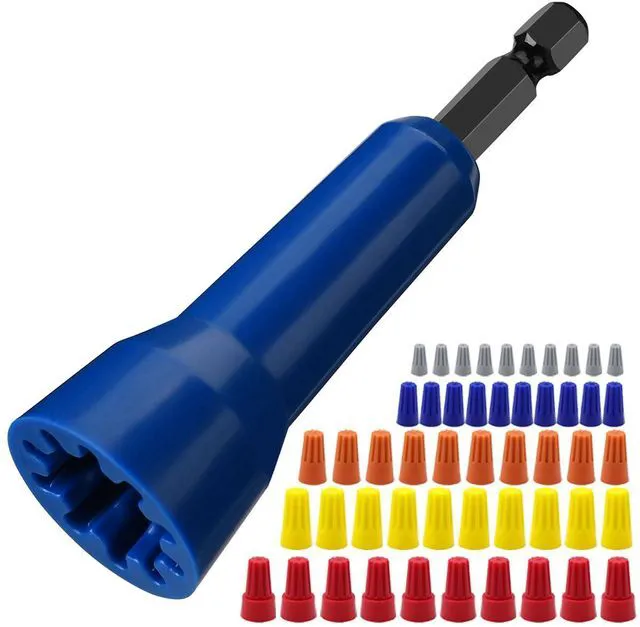 Main image of Wire Nut Driver, Spin Twist Wire Connector Socket | Wire Connector Driver with 1/4" Chuck, Enhanced Wiring Efficiency, 1*Wire Twister Tool+50pcs Wire Caps, Christmas Best Gifts,