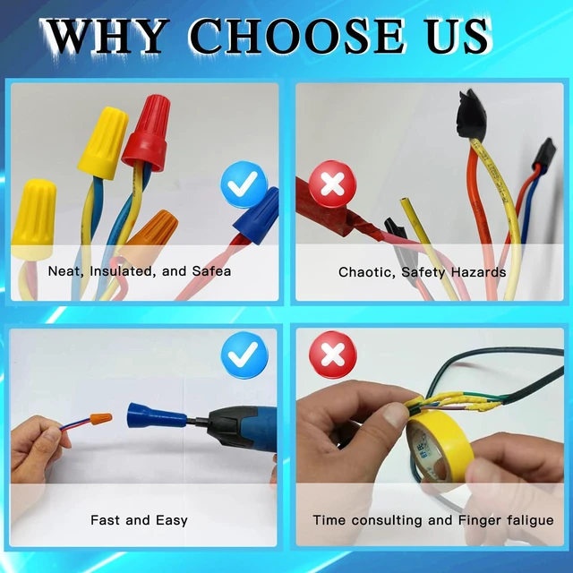 Alt view image 4 of 7 - Wire Nut Driver, Spin Twist Wire Connector Socket | Wire Connector Driver with 1/4" Chuck, Enhanced Wiring Efficiency, 1*Wire Twister Tool+50pcs Wire Caps, Christmas Best Gifts,