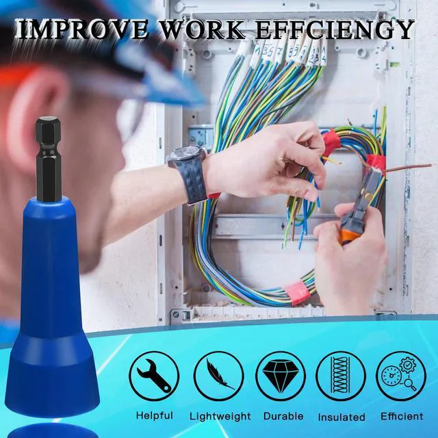 Alt view image 6 of 7 - Wire Nut Driver, Spin Twist Wire Connector Socket | Wire Connector Driver with 1/4" Chuck, Enhanced Wiring Efficiency, 1*Wire Twister Tool+50pcs Wire Caps, Christmas Best Gifts,