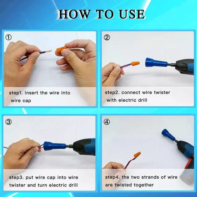 Alt view image 7 of 7 - Wire Nut Driver, Spin Twist Wire Connector Socket | Wire Connector Driver with 1/4" Chuck, Enhanced Wiring Efficiency, 1*Wire Twister Tool+50pcs Wire Caps, Christmas Best Gifts,