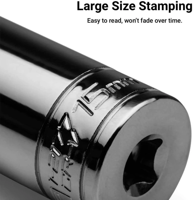 Alt view image 5 of 5 - 1/4 in. Drive 9 mm 6-Point Metric Deep Socket, steel (1-2171)