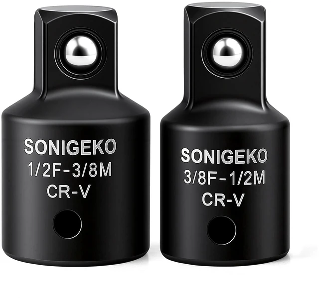 Main image of 2-Piece Impact Socket Adapter and Reducer Set | 3/8"Female to 1/2 Male Adapter, 1/2" Female to 3/8"Male Reducer