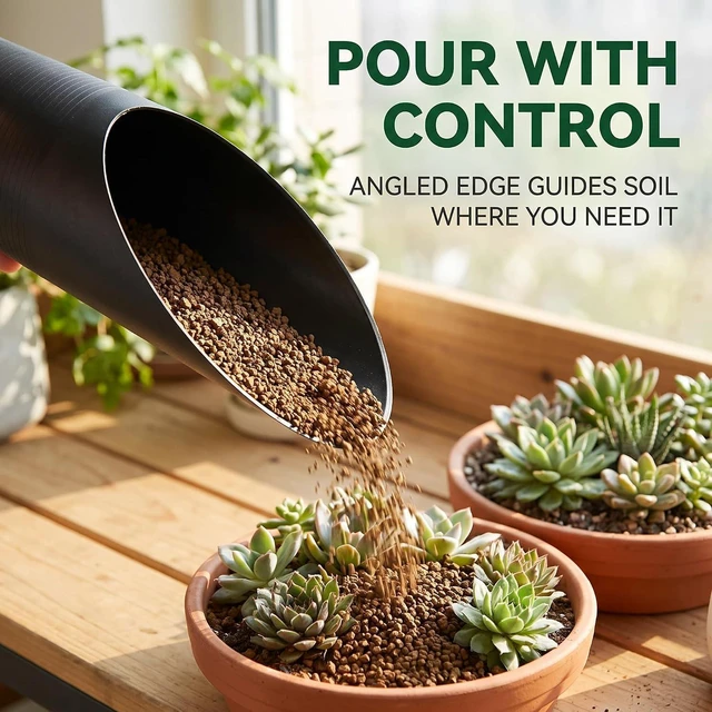 Alt view image 5 of 7 - Black Bonsai Soil Scoops,Plastic Garden Soil Scoops,Colorful Gardening Tools Potting Scoopers Bucket Shovel for Flower Planting Bonsai Potting Garden Soil