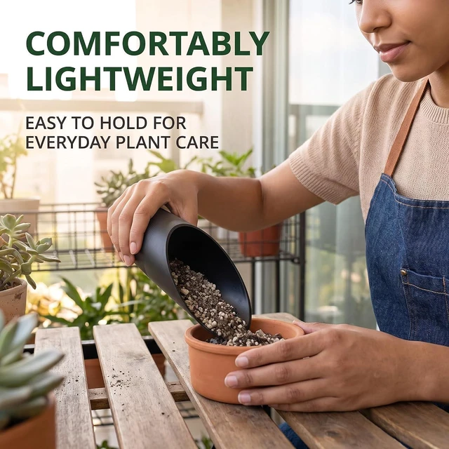 Alt view image 7 of 7 - Black Bonsai Soil Scoops,Plastic Garden Soil Scoops,Colorful Gardening Tools Potting Scoopers Bucket Shovel for Flower Planting Bonsai Potting Garden Soil