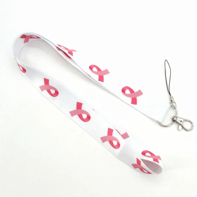 Alt view image 3 of 6 - 4 Pcs Breast Cancer Awareness Lanyards Keychain Ribbon Lanyards ID Badge Holder Lanyards Long Neck Lanyard Straps with Swivel Hook Red