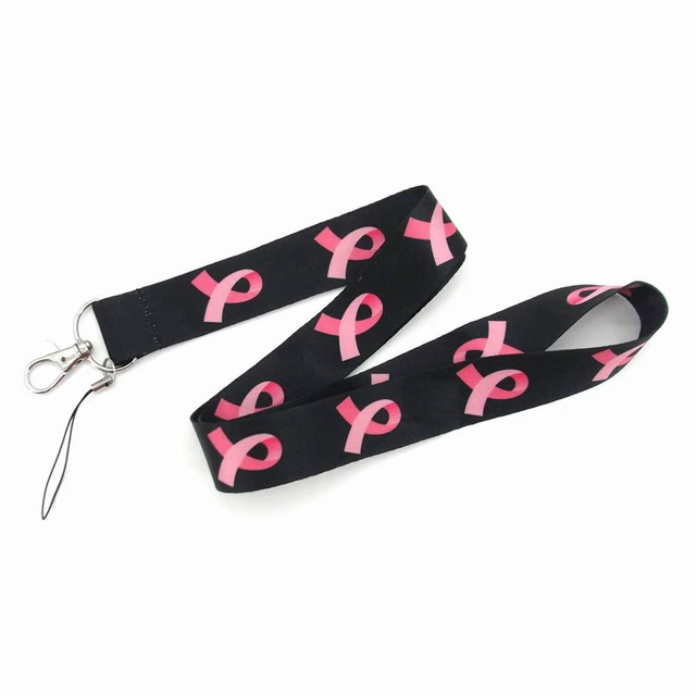 Alt view image 4 of 6 - 4 Pcs Breast Cancer Awareness Lanyards Keychain Ribbon Lanyards ID Badge Holder Lanyards Long Neck Lanyard Straps with Swivel Hook Red