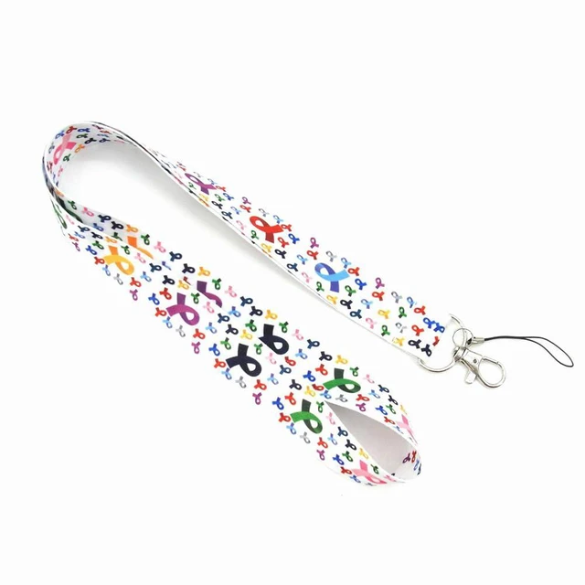 Alt view image 5 of 6 - 4 Pcs Breast Cancer Awareness Lanyards Keychain Ribbon Lanyards ID Badge Holder Lanyards Long Neck Lanyard Straps with Swivel Hook Red