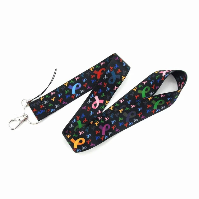 Alt view image 6 of 6 - 4 Pcs Breast Cancer Awareness Lanyards Keychain Ribbon Lanyards ID Badge Holder Lanyards Long Neck Lanyard Straps with Swivel Hook Red